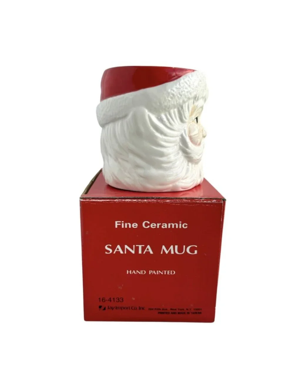 Vintage Santa Face Mug Cup Ceramic w/ Original Box Taiwan 16-4133